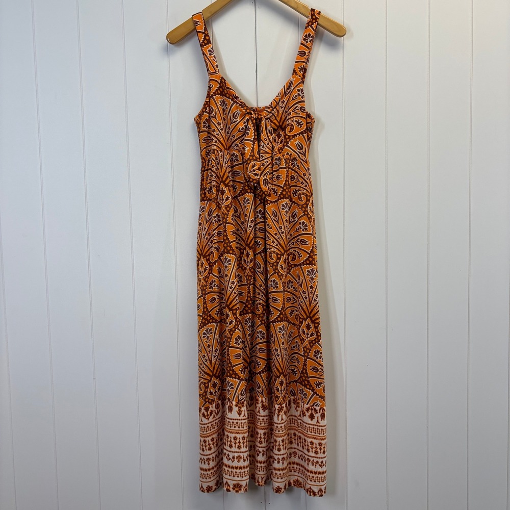Boho Festival Smocked Back Dress Women Size S Flowy Summer Milkmaid Prairie